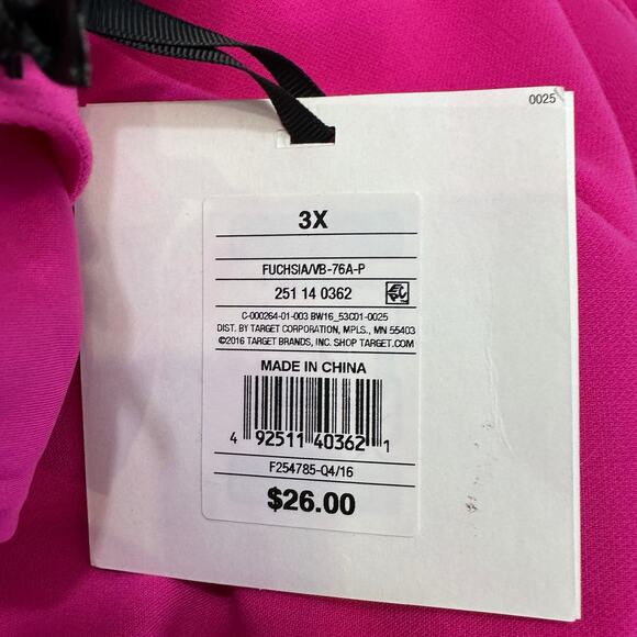 Victoria Beckham Flowy Tank Top WMNS 3X Pink Plus Size Sleeveless Back Zip Lined - Picture 6 of 9